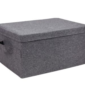 Bigso Foldable Fabric Storage Box with Lid – Collapsible Organizer Bin